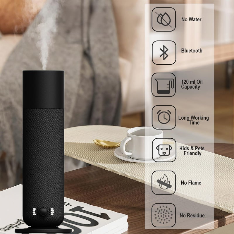 BAIESHIJI Smart Waterless Essential Oil Diffuser, Scent Air Machine for Home, Aromatherapy Scent Diffuser with Roy Tranquility Oil, Covers Up to 1000 Sq.Ft, Quiet Cold-Air Tech Machine for Hotel, Spa (Black) - Image 2