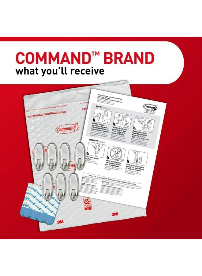 Command 3M Command Medium Wall Hooks, Damage-Free Hanging With Adhesive Strips for Back to School Dorm Organizers, 7 Clear Hooks and 12 Command Strips - Image 3