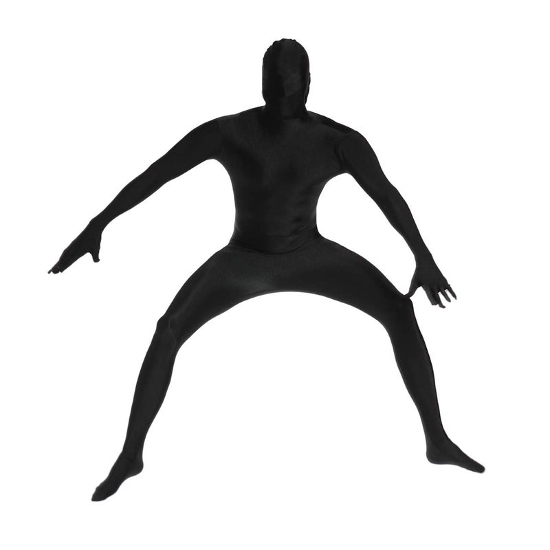 FALETO Unisex Adult Full Body Suit Spandex Zentai Suit Cosplay Halloween Costume, Black S - Image 3
