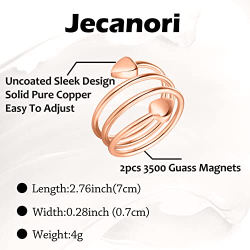 Jecanori Magnetic Copper Bracelets for Women,Copper Magnetic Ring for Women,Crystal Bracelets with 3500 Gauss Magnets,Jewelry Gift with Sizing Tool - Image 3