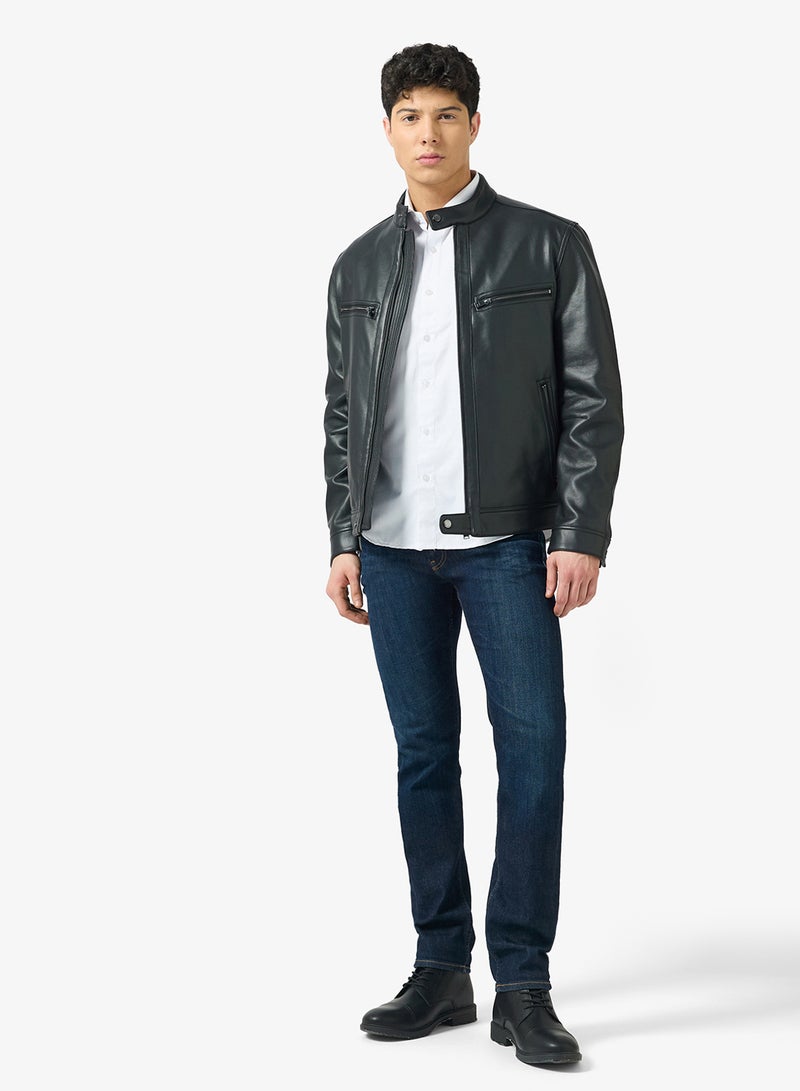 Robert Wood Mens 100% Cotton Self Weave Plain Shirt - Image 4