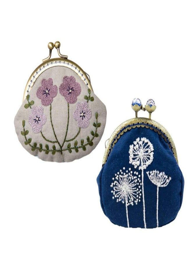 HEALLILY 1 Set Coin Purse Embroidery Pouch Making Kit Lock Embroidery Tool DIY Coin Bag (Dandelion Style) - Image 4