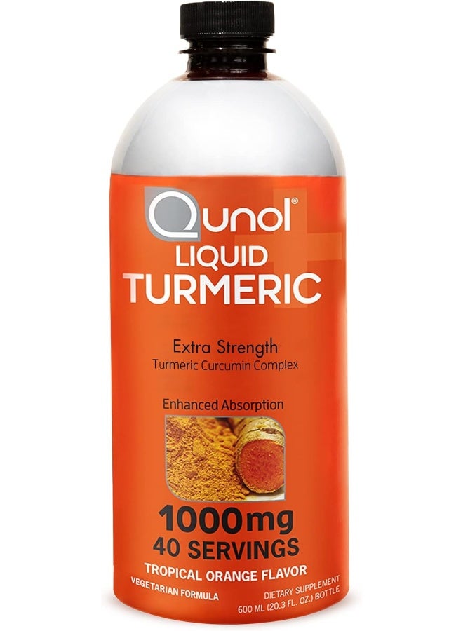 Qunol Liquid Turmeric Curcumin 1000Mg Tropical Orange Flavor, 40 Servings - 600Ml - Image 1