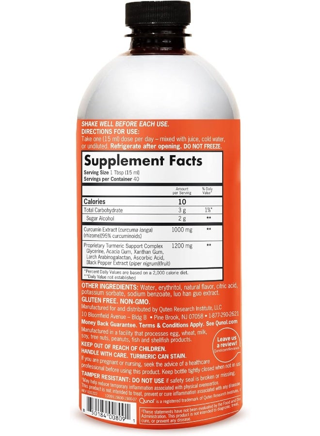 Qunol Liquid Turmeric Curcumin 1000Mg Tropical Orange Flavor, 40 Servings - 600Ml - Image 2