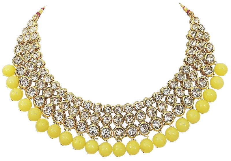 CHRISHAN Store gold plated designer stone pearl necklace set for women and girls. - Image 3
