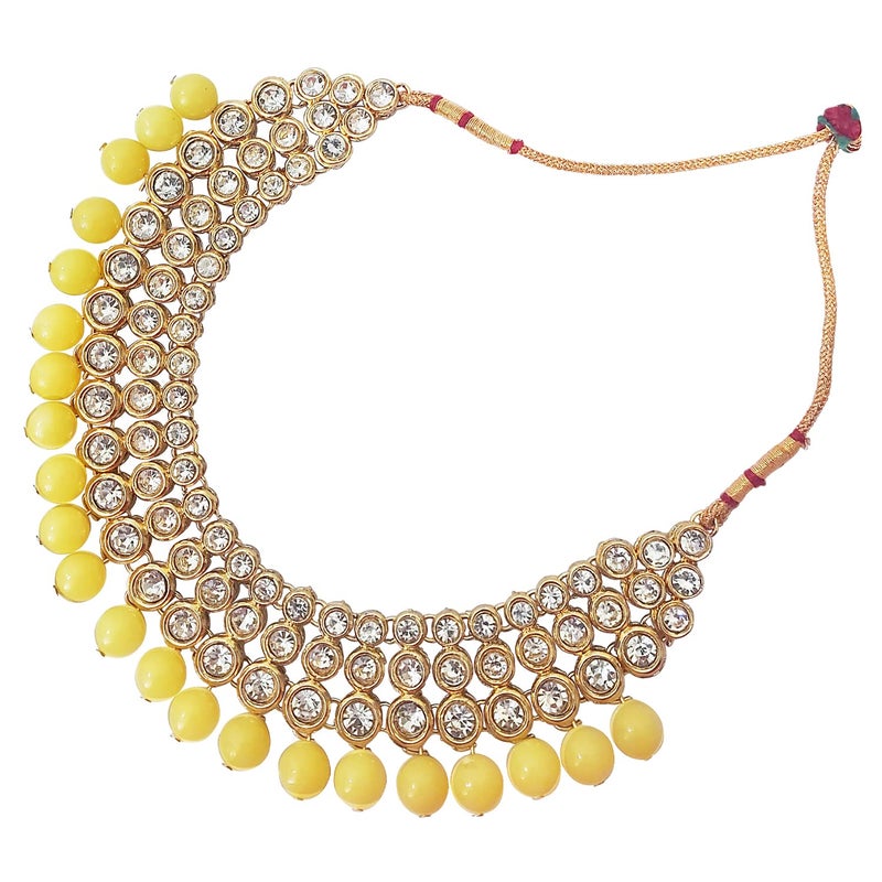 CHRISHAN Store gold plated designer stone pearl necklace set for women and girls. - Image 4