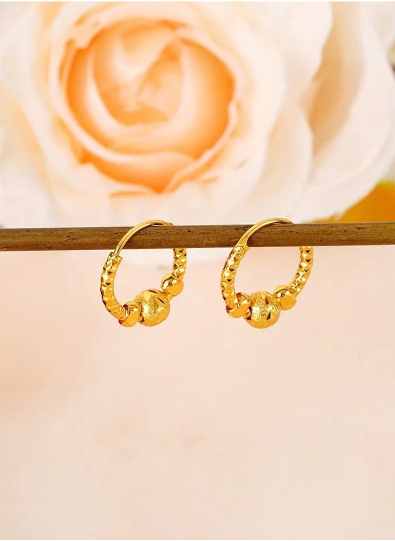 GOLDMAX Elegant 21k Gold Plated Small Earrings For Women  - Image 2