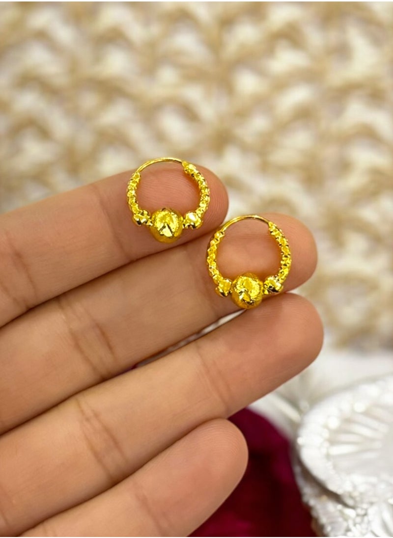 GOLDMAX Elegant 21k Gold Plated Small Earrings For Women  - Image 1