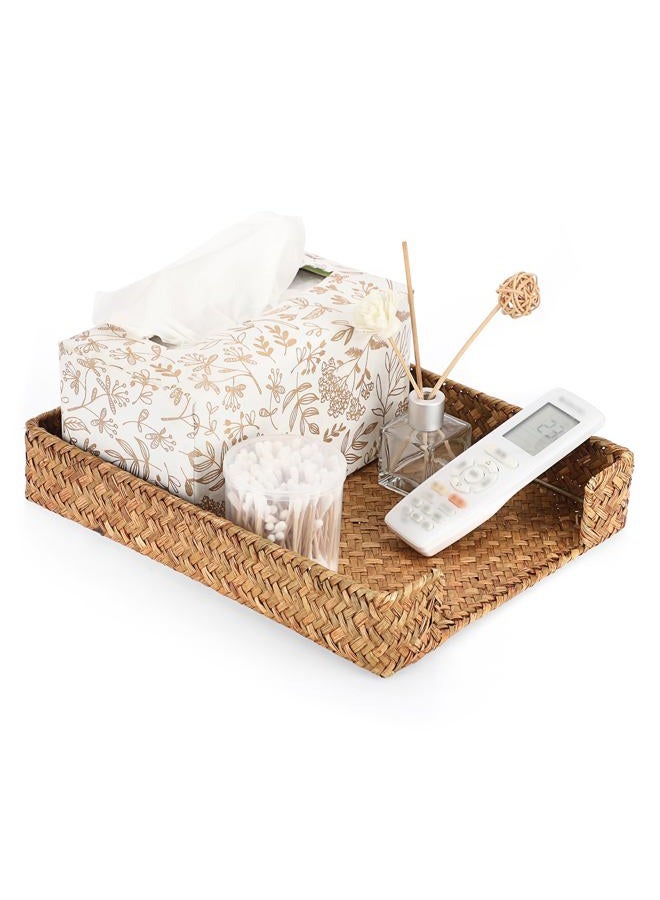 BTSKY Natural Woven Seagrass Letter Tray Desk Paper Document File Organizer, Caramel - Image 1