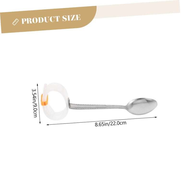 Adaptive Utensil Spoon For Elderly Disabled Non Portable With Strap Ergonomic Handheld Design Easy Eating Aid Rehabilitation Daily Use As Shown - Image 3