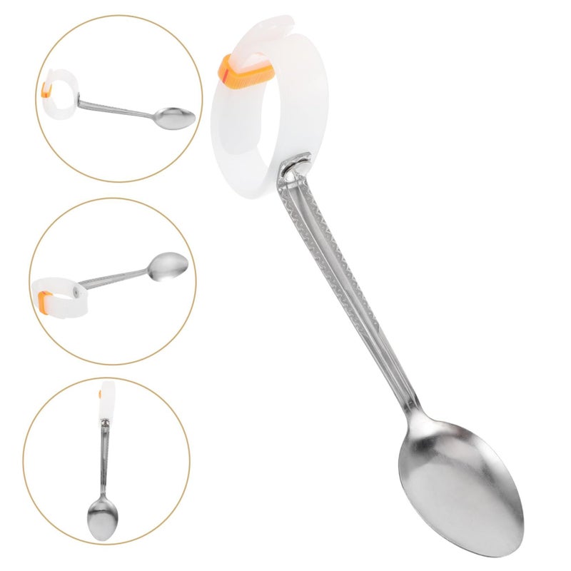 Adaptive Utensil Spoon For Elderly Disabled Non Portable With Strap Ergonomic Handheld Design Easy Eating Aid Rehabilitation Daily Use As Shown - Image 5