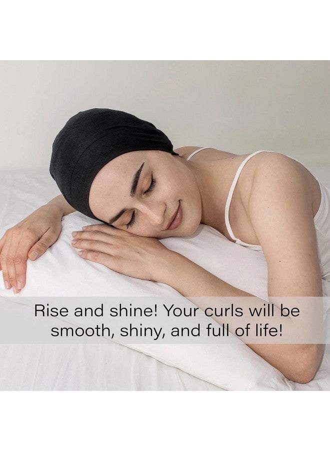 CAPLORD Silk Satin Bonnet Hair Cover Sleep Cap For Sleeping Beanie Hat Adjustable Stay On Headwear Lined Natural Nurse Cap For Black Women Curly Hair Overnight Protection Recommended  - Image 5