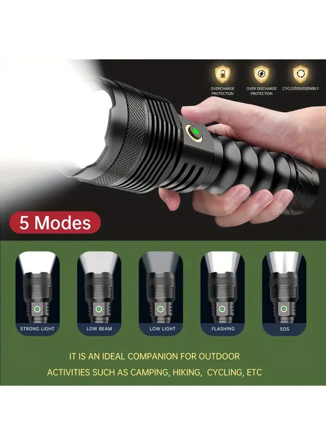 Heavy Duty Outdoor Flashlight With Fast USB Charging Rechargeable Batteries Included For Camping Survival Emergencies Awesome Flashlight - Image 2