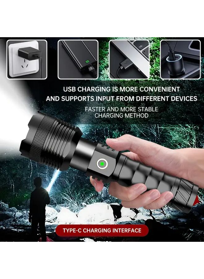 Heavy Duty Outdoor Flashlight With Fast USB Charging Rechargeable Batteries Included For Camping Survival Emergencies Awesome Flashlight - Image 1