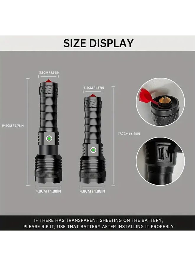 Heavy Duty Outdoor Flashlight With Fast USB Charging Rechargeable Batteries Included For Camping Survival Emergencies Awesome Flashlight - Image 3