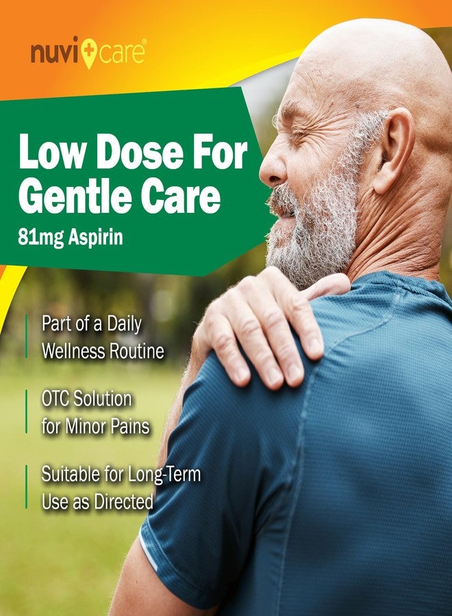 NUVICARE Low Dose Aspirin 81mg for Adults Coated Caplets - Compare to Active Ingredient in Low Dose Bayer Aspirin for Adults - Safety Coated (300 Count) - Image 5