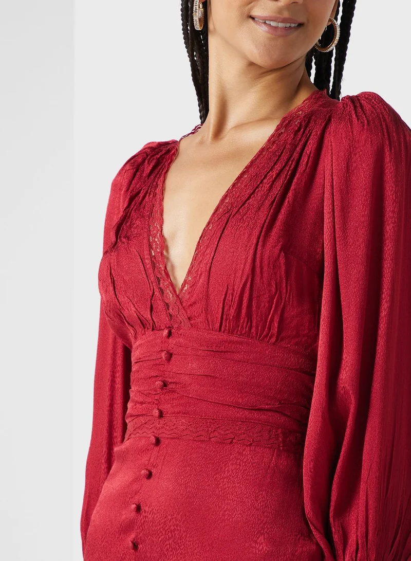 Miss Selfridge Button Front Midi Dress