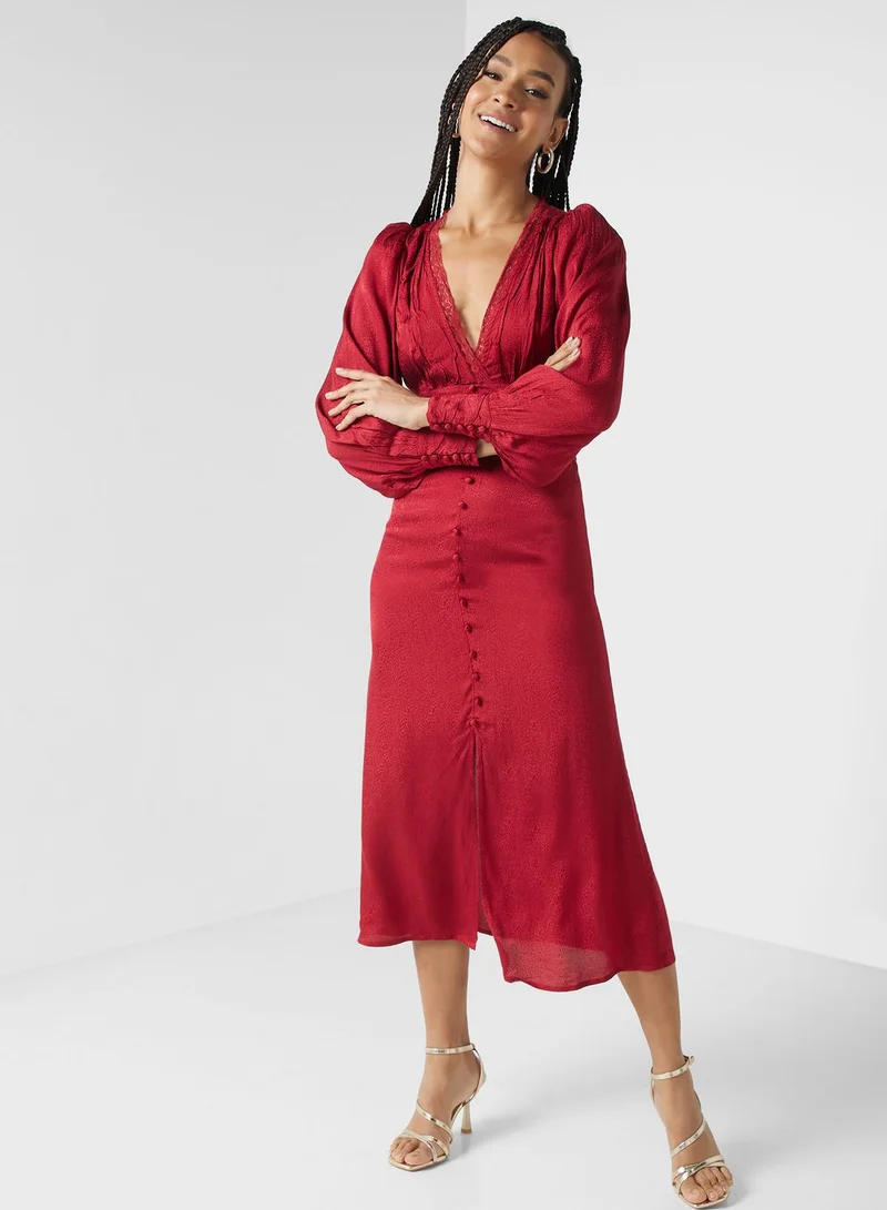 Miss Selfridge Button Front Midi Dress