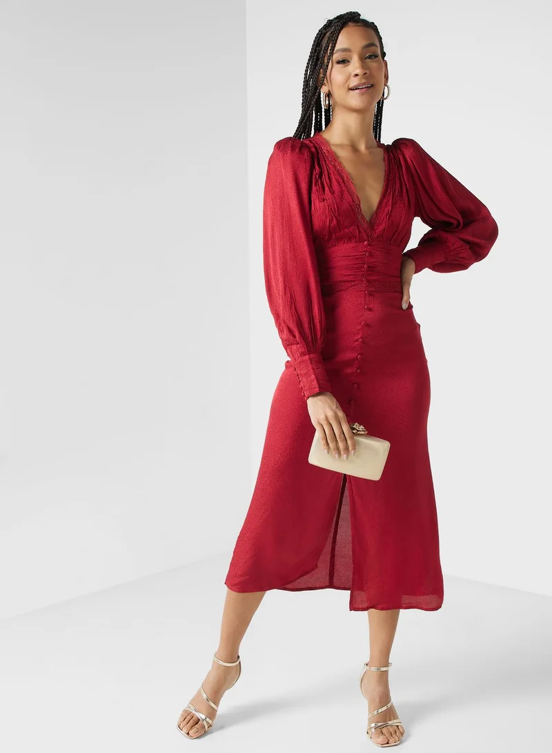 Miss Selfridge Button Front Midi Dress