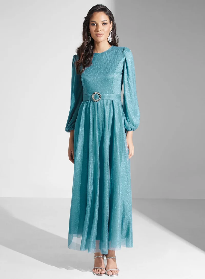 Khizana Belted A-Line Dress