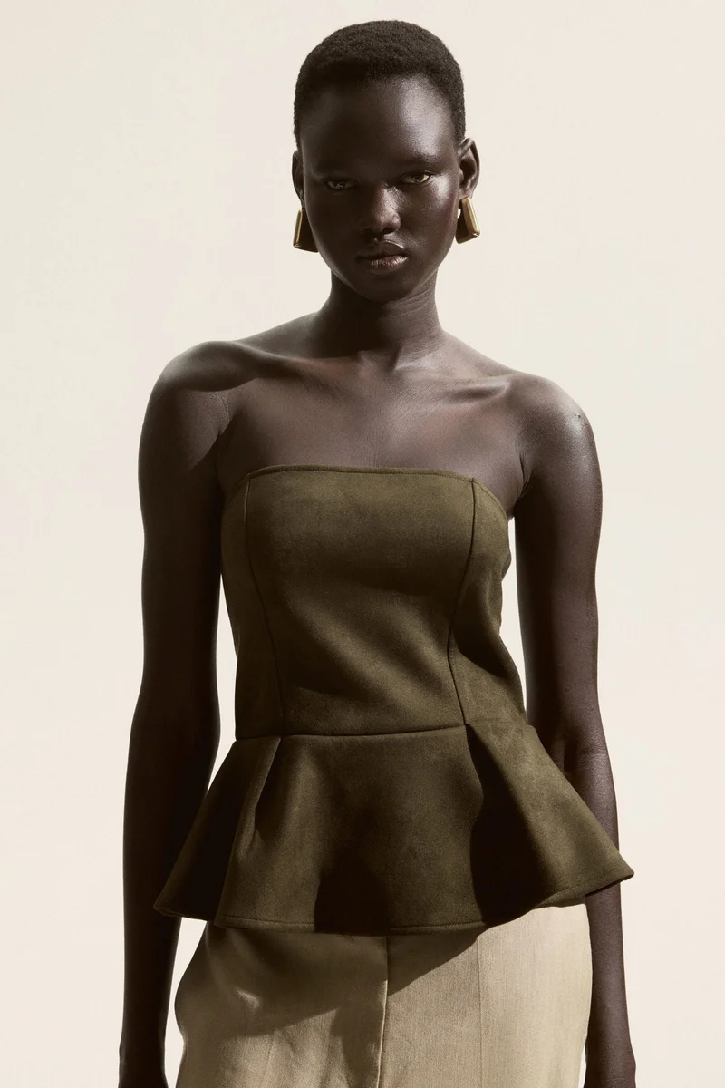 H&M Bandeau peplum top