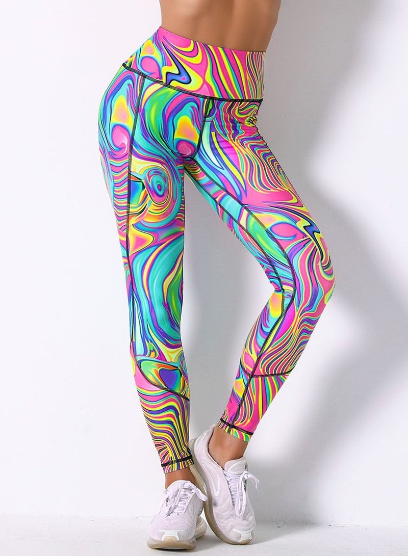 Women Quick Dry Breathable Yoga Pants Multicolour - Image 1