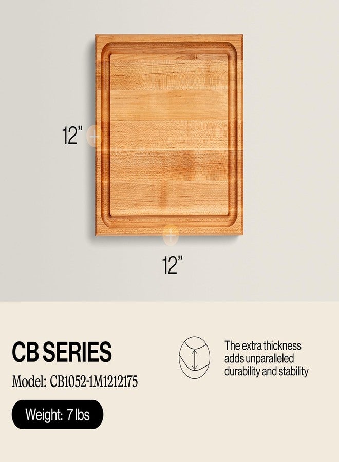 John Boos Block CB1052-1M1212175 Maple Wood Square Cutting Board with Juice Groove, 12 Inches x 12 Inches x 1.5 Inches - Image 2