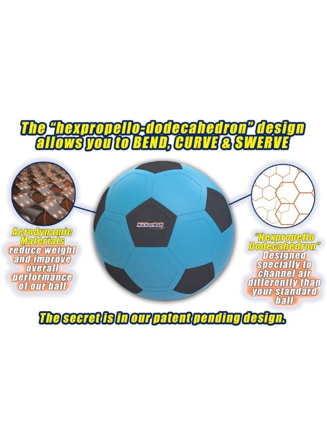 Kickerball Curve and Swerve Soccer Ball/Football Toy - Kick Like The Pros, Great Gift for Boys and Girls - Perfect for Outdoor & Indoor Match or Game, Blue - Image 2