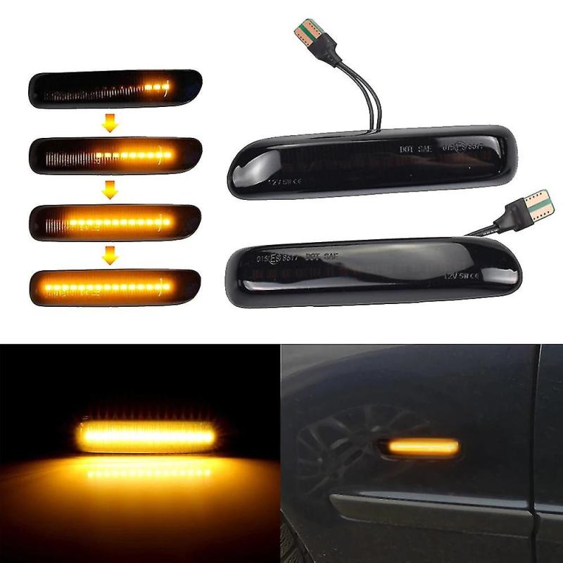Dynamic LED Turn Signals: 2x Yellow Plastic Waterproof Lights - Long Lifespan Safety Features For BMW 3 Series E46 - Image 1