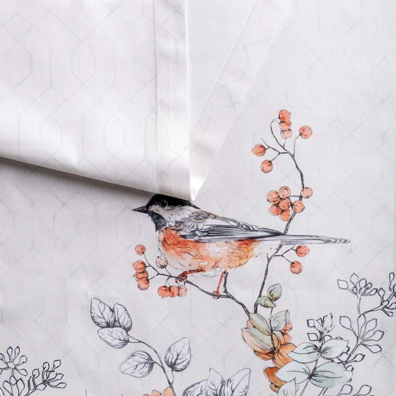 Maison d' Hermine Tablerunner 100% Cotton 14.50Inch x 48Inch Decorative Table Runner  Dining  Buffet  Whitish Shabby Chique (Single Layer) - Thanksgiving/Christmas - Image 2