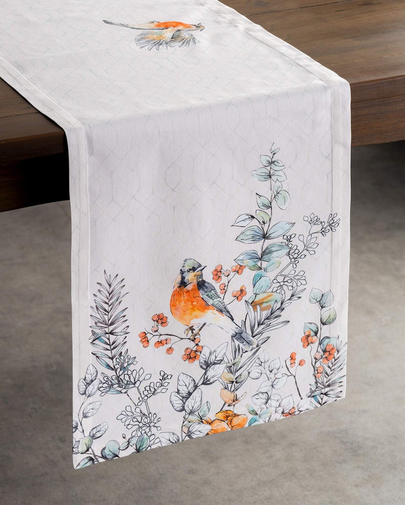 Maison d' Hermine Tablerunner 100% Cotton 14.50Inch x 48Inch Decorative Table Runner  Dining  Buffet  Whitish Shabby Chique (Single Layer) - Thanksgiving/Christmas - Image 4