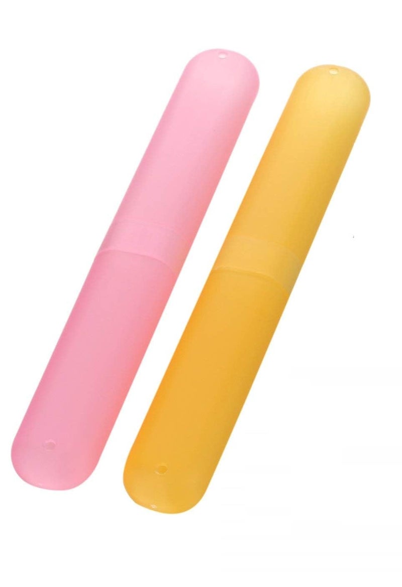 YTM Toothbrush Holder Bathroom Tooth Brush Holder Tube Cap Cover Protect Case (Cover - Multicolor) (Pack of 2pcs) - Image 1