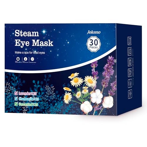 Jekeno Steam Eye Mask 30 Packs Eye Masks for Dry Eyes 4060 Minutes Self Moist Warm Compress Heated Disposable Mask for Sleep Spa Relaxing Trip Gifts Travel Essentials for Women Men - Image 1