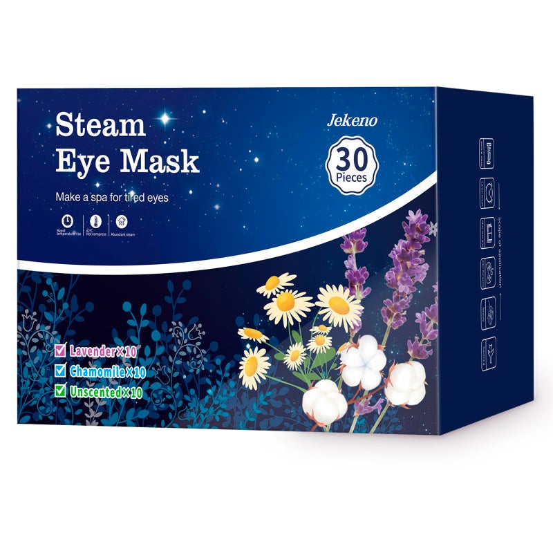 Jekeno Steam Eye Mask 30 Packs Eye Masks for Dry Eyes 4060 Minutes Self Moist Warm Compress Heated Disposable Mask for Sleep Spa Relaxing Trip Gifts Travel Essentials for Women Men - Image 2