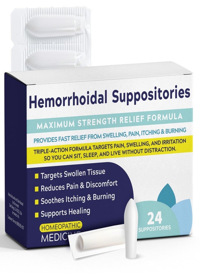 Terramed Just Think Comfort Hemorrhoid Suppository for Pain, Burning & Itching Relief | Effective Hemorrhoid Treatment for Swelling, Irritation & Discomfort | Soothes & Supports Recovery for Lasting Comfort | 24 Suppositories - Image 1