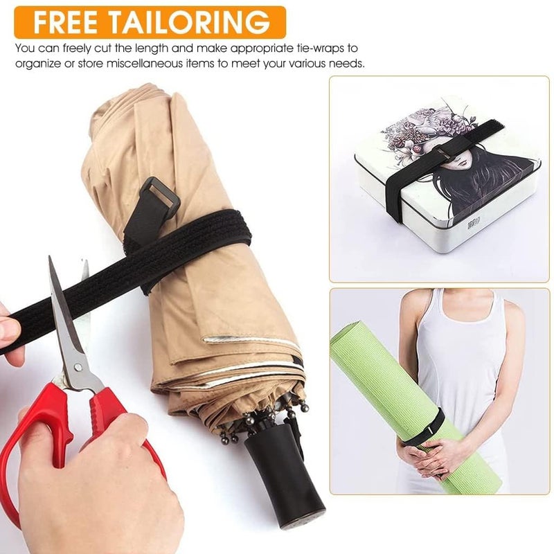 REDUCK شريط فيلكرو مع مشابك - 5 متر حزام تثبيت هوك وحلقة للخياطة وإدارة أسلاك الكابلات، أحزمة قماش نايلون مع 25 مشبك، طول قابل للقطع - Image 3