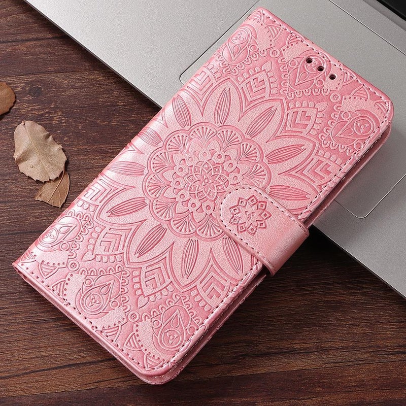 erorex For Tecno Pova 7 5G Embossed Sunflower Leather Phone Case(Pink) - Image 2