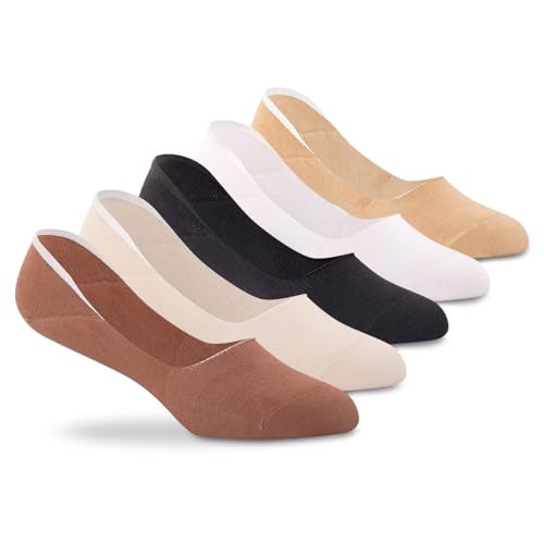 Supersox No Show Socks for Women, Made With Breathable, Anti Odour & Moisture Absorbent Combed Cotton with Silicon Anti Slip Grip (Pack of 5) (Nut Brown) - Image 1