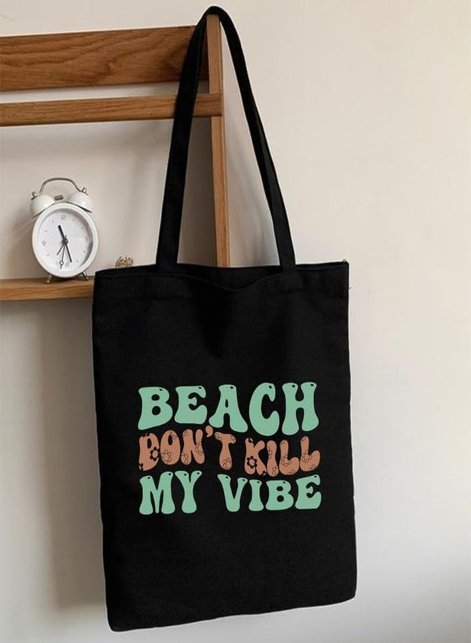 TrendoPrint Large Capacity Aesthetic Tote Bag for Womens & Girls with Zip Closure 15kg weight Capacity (14x16 inches) for College, Office Use and Groceries (DB05) - Image 2