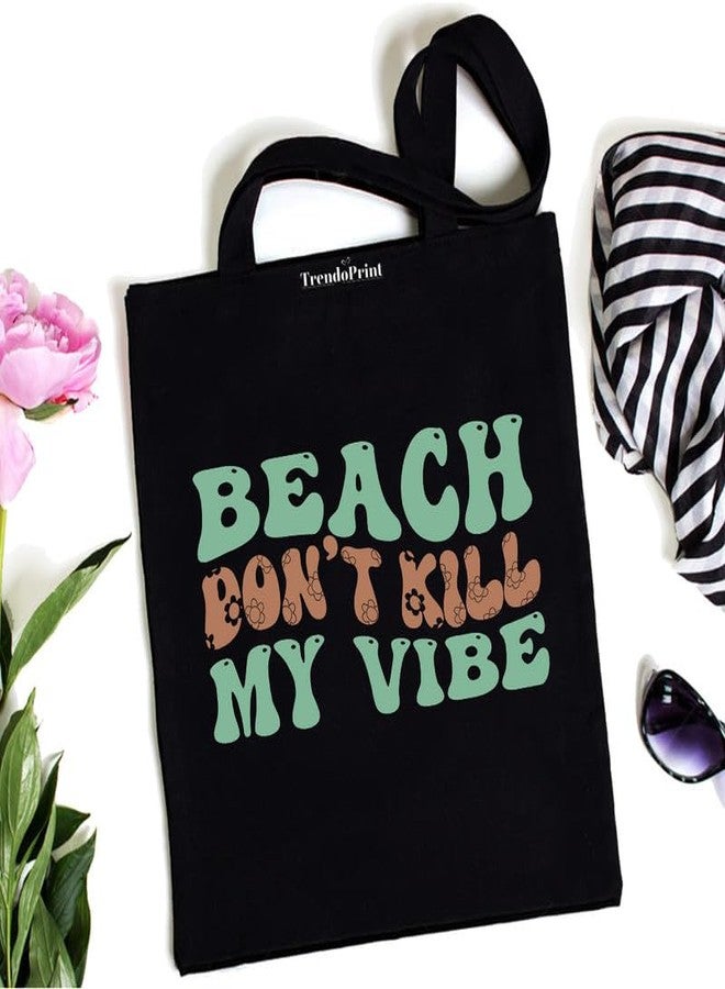TrendoPrint Large Capacity Aesthetic Tote Bag for Womens & Girls with Zip Closure 15kg weight Capacity (14x16 inches) for College, Office Use and Groceries (DB05) - Image 1