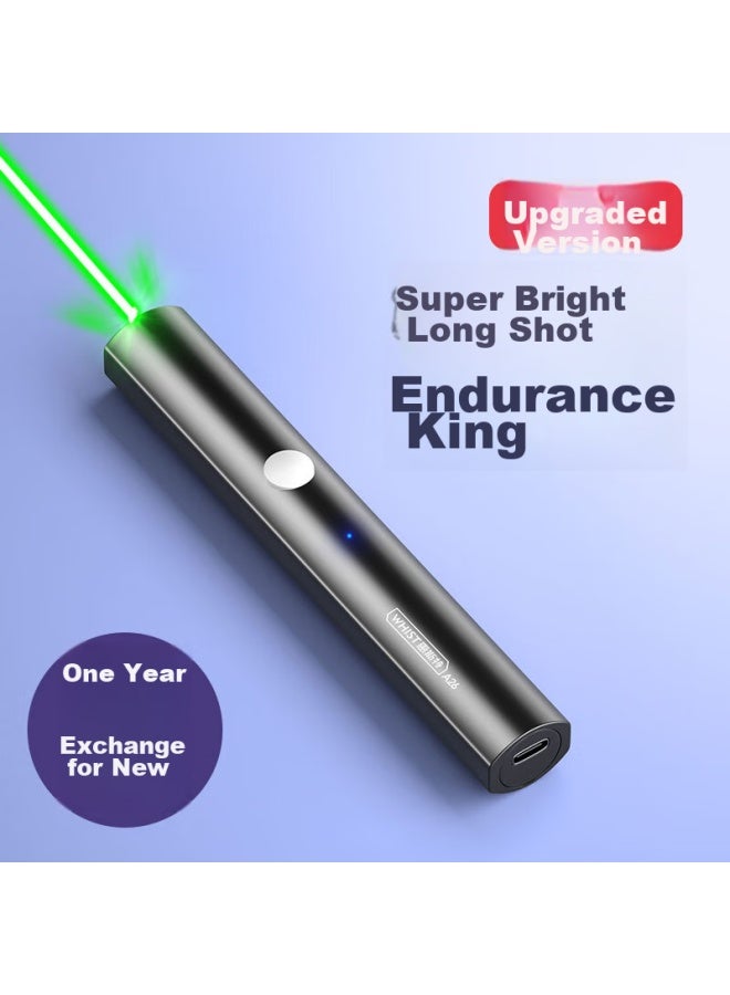 Whist A26 Black Laser Pointer, Long-range Green Light, High-power, Suitable For Sales Office Sand Table Teaching, Rechargeable Infrared Pen, Laser Pointer, Green Strong Light Laser, Cat Teaser, Electronic Pe - Image 1