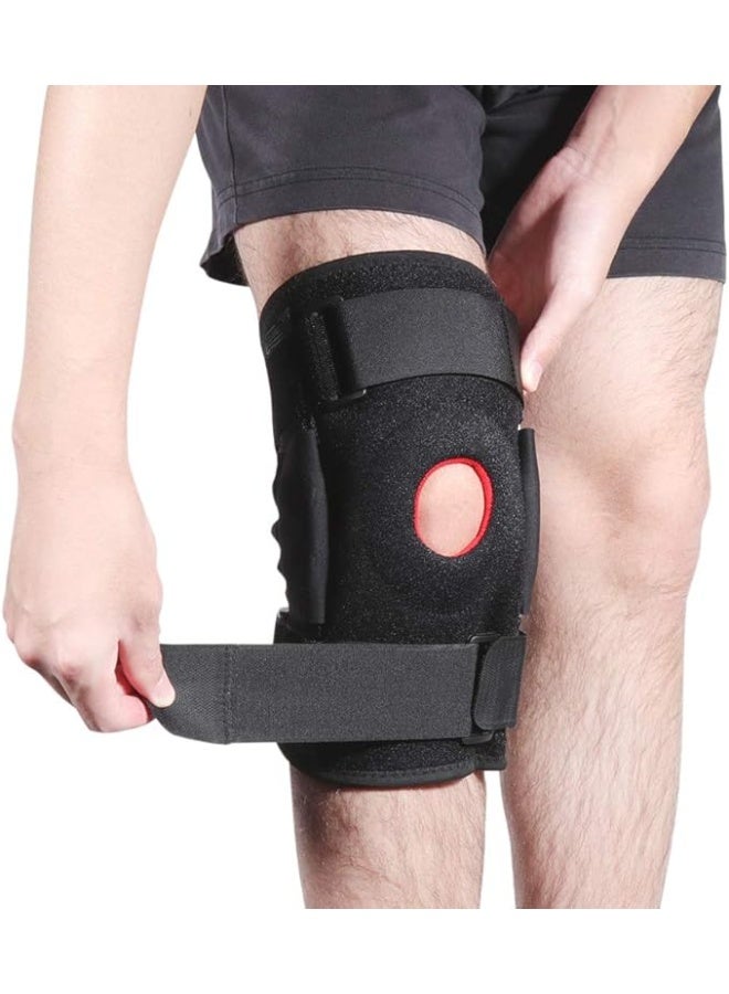 دعامة ركبة طبية مفصلية للجنسين مشد رياضي متطور لدعم الرباط الصليبي واصابات الأربطة والأوتار، واقي ركبة قابل للتعديل للحماية من التهاب المفاصل وتأمين الركبة أثناء - Image 1