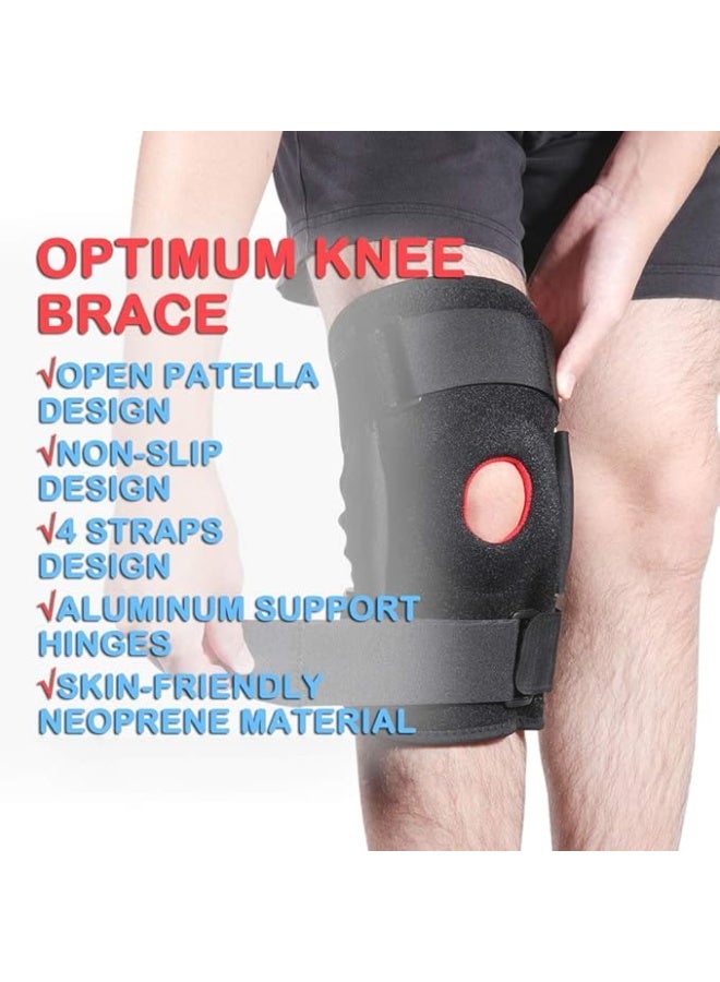 دعامة ركبة طبية مفصلية للجنسين مشد رياضي متطور لدعم الرباط الصليبي واصابات الأربطة والأوتار، واقي ركبة قابل للتعديل للحماية من التهاب المفاصل وتأمين الركبة أثناء - Image 3