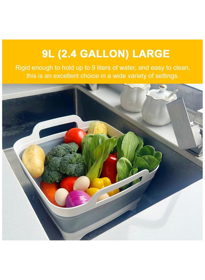Collapsible Dish Tub 9L-Collapsible Basin Bucket Portable Sink-Outdoor Multiuse Foldable Sink Tub Wash Dish Basin for Kitchen Sink RV Camping  - Image 5