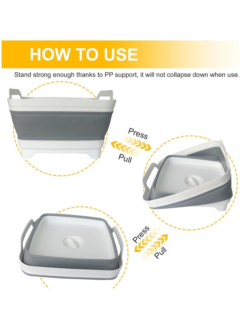 Collapsible Dish Tub 9L-Collapsible Basin Bucket Portable Sink-Outdoor Multiuse Foldable Sink Tub Wash Dish Basin for Kitchen Sink RV Camping  - Image 4