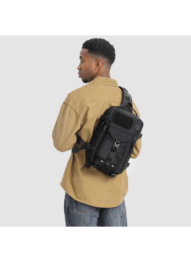 Generic - Ozuko Men's Tactical Chest Bag Sport Waterproof Crossbody Outdoor Multi-Functional Stylish Brand OxFord Cloth Anti-Wear Shockproof-Color:Black-Size:【 37*25*12 Cm  0.8kg 】 - Image 1