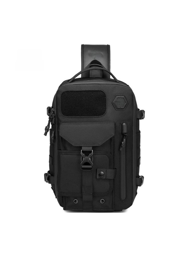 Generic - Ozuko Men's Tactical Chest Bag Sport Waterproof Crossbody Outdoor Multi-Functional Stylish Brand OxFord Cloth Anti-Wear Shockproof-Color:Black-Size:【 37*25*12 Cm  0.8kg 】 - Image 1