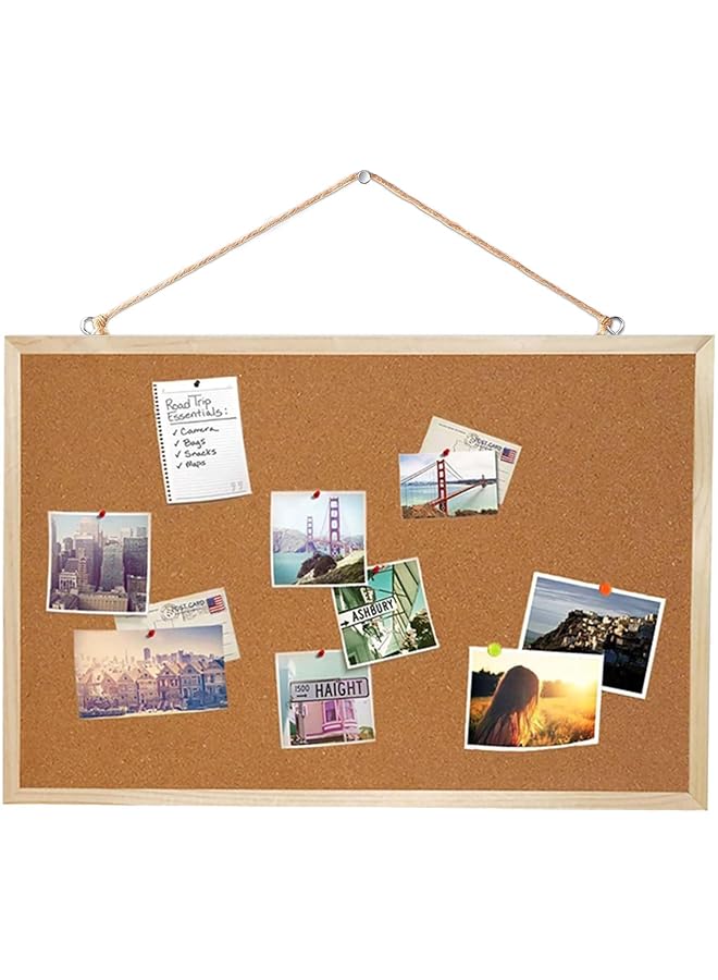 إيروريكس لوحة إعلانات مستطيلة لوحة رسالة إشعار كتان لوحة ملاحظات فلين للمكتب والمنزل والمدرسة لوحة رسائل أو لوحة رؤية ديكور 30 * 40 سم صندوق أبيض 1 - Image 1