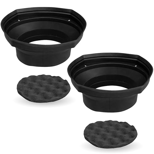 NVX XBAF69 2 Piece Universal 6x9 Silicone Rubber Speaker Baffles with Self Adhesive Foam Base Pad