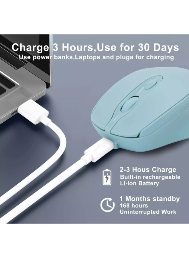 نينغشي ماوس لاسلكي M256 ثنائي الوضع، مزود بخاصية النقر الصامت بتقنية البلوتوث - مستشعر بصري بدقة 1200 نقطة في البوصة، قابل لإعادة الشحن بمنفذ USB C - Image 5